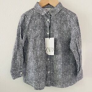 Zara Black and White Button Down Shirt for Kids NWT